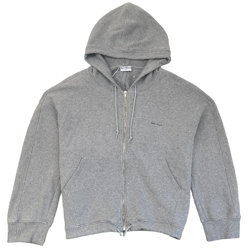 Stock Up Men's Embroidered Logo Hoodie Grey Size S