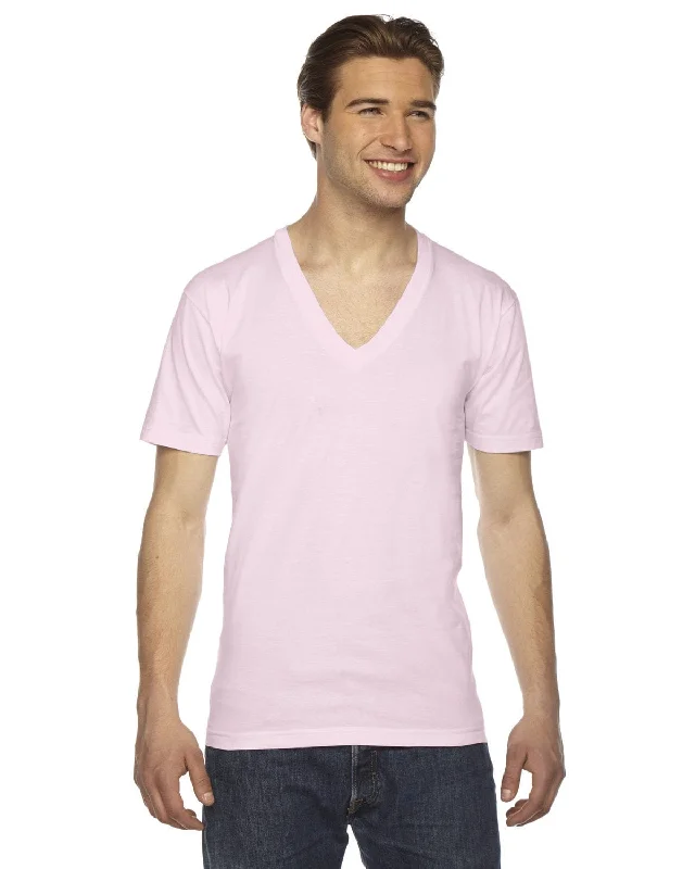 Take Action American Apparel Unisex Fine Jersey Short Sleeve V-Neck T-Shirt | Light Pink Take Action American Apparel Unisex Fine Jersey Short Sleeve V-Neck T-Shirt | Light Pink