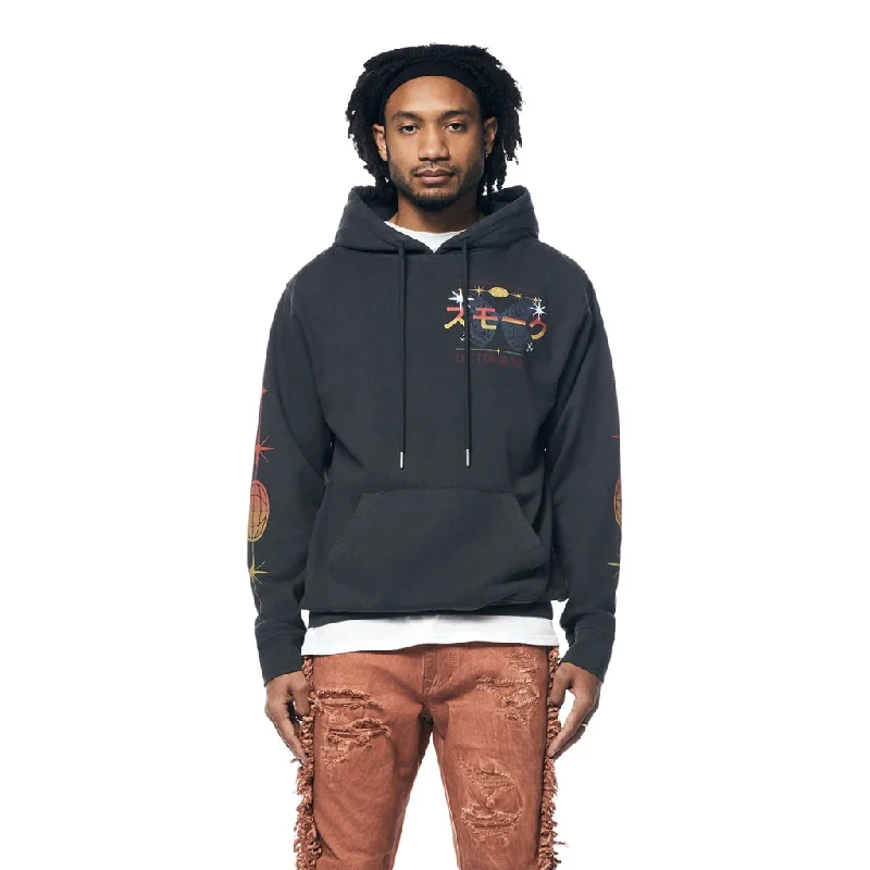 Clearance Sale Tour Graphic French Terry Pullover Hoodie - Black