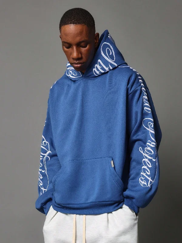 Overstock Sale Regular Fit Overhead Hoodie With Script Embroidery