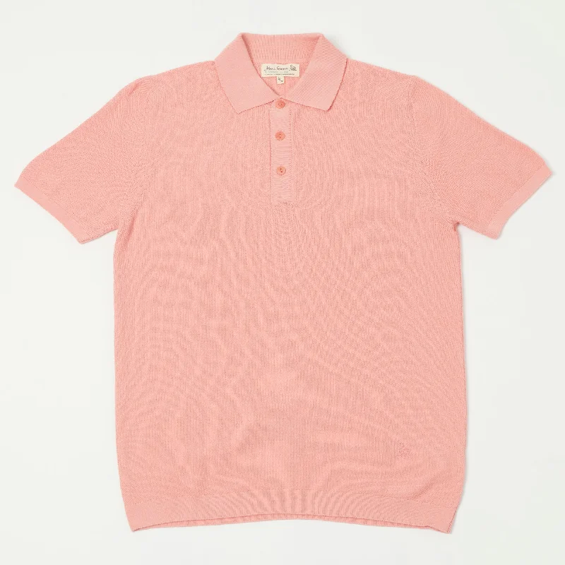 Today's Deal Merz b. Schwanen KPLP02 Plant Based Knitted Polo Shirt - Peach
