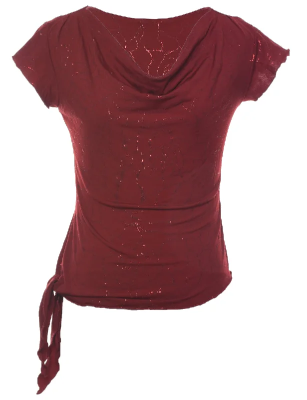 Deep Savings Red Evening Top - M