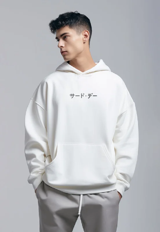 Weekend Discounts to Delight MOA94 Hoodies Premium ScubaLux Anti Kusut Waterproof "Katakana Aja" Putih