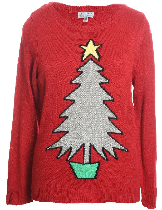 Your Weekend, Your Savings Red Christmas Jumper - L