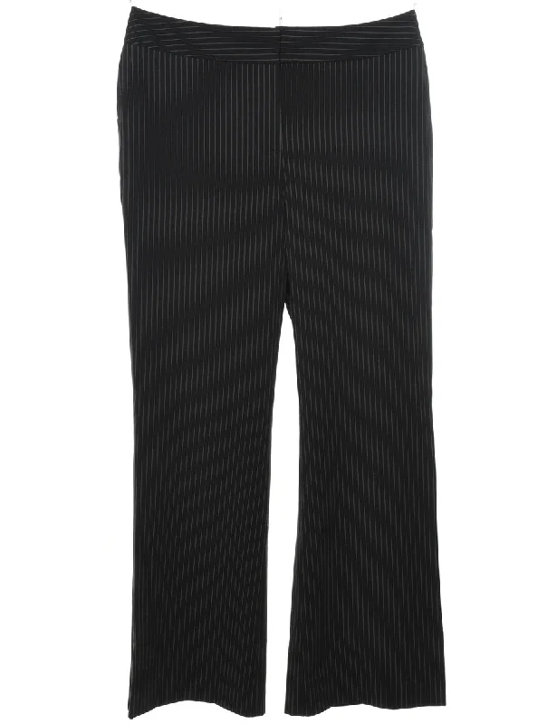 Weekend Deal Pinstriped Black & White Trousers - W34 L30