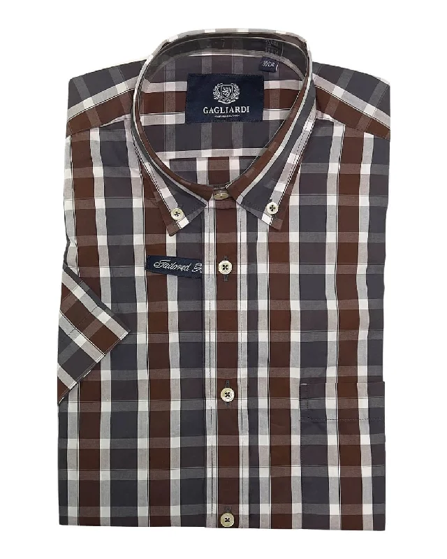 Brown & Anthracite Weekend Check Shirt