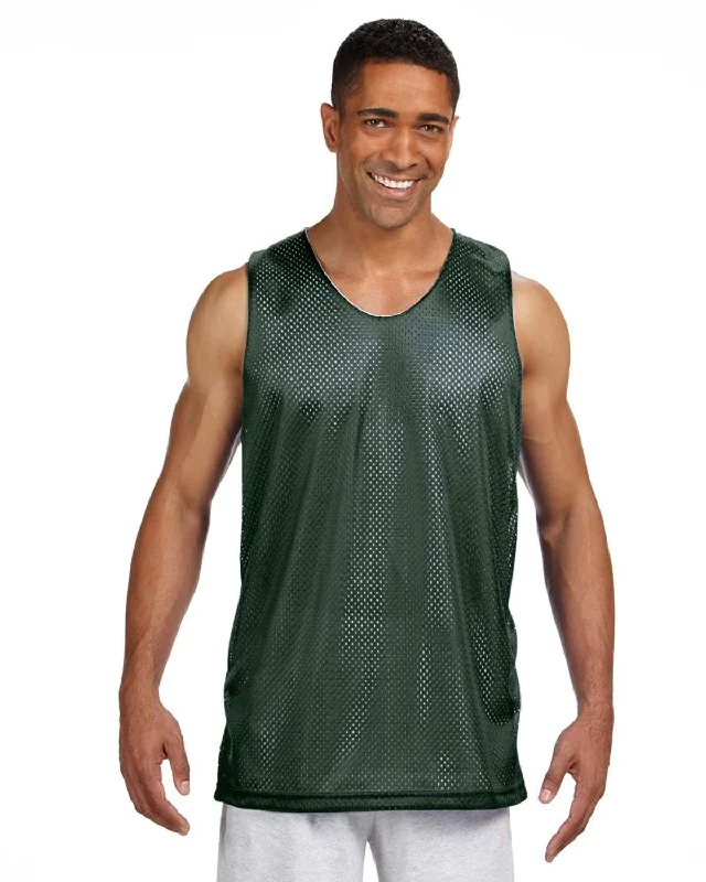 A4 Men's Reversible Mesh Tank | Hunter/ White