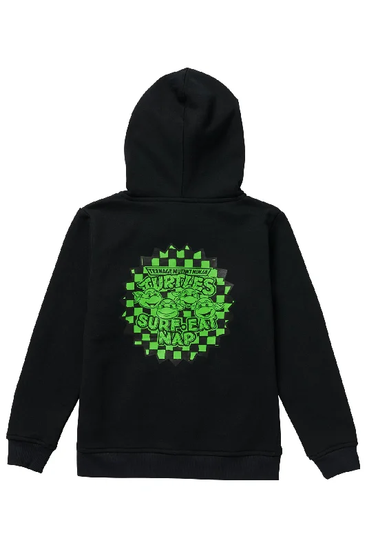 Weekend-Only Price Drops Seaesta Surf x Teenage Mutant Ninja Turtles® / Surf Eat Nap Turtles / Youth Black Zipper Hoodie