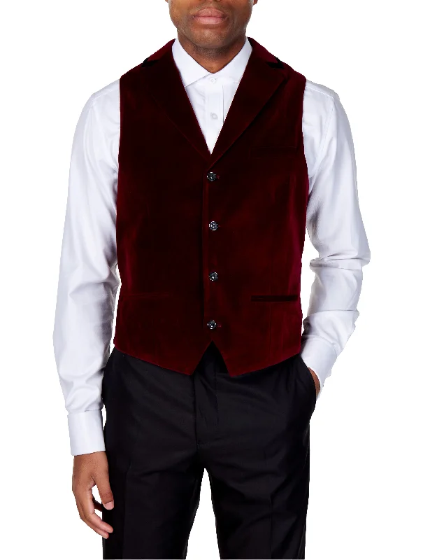 Cash Savings SAM Burgundy Velvet Collar Waistcoat
