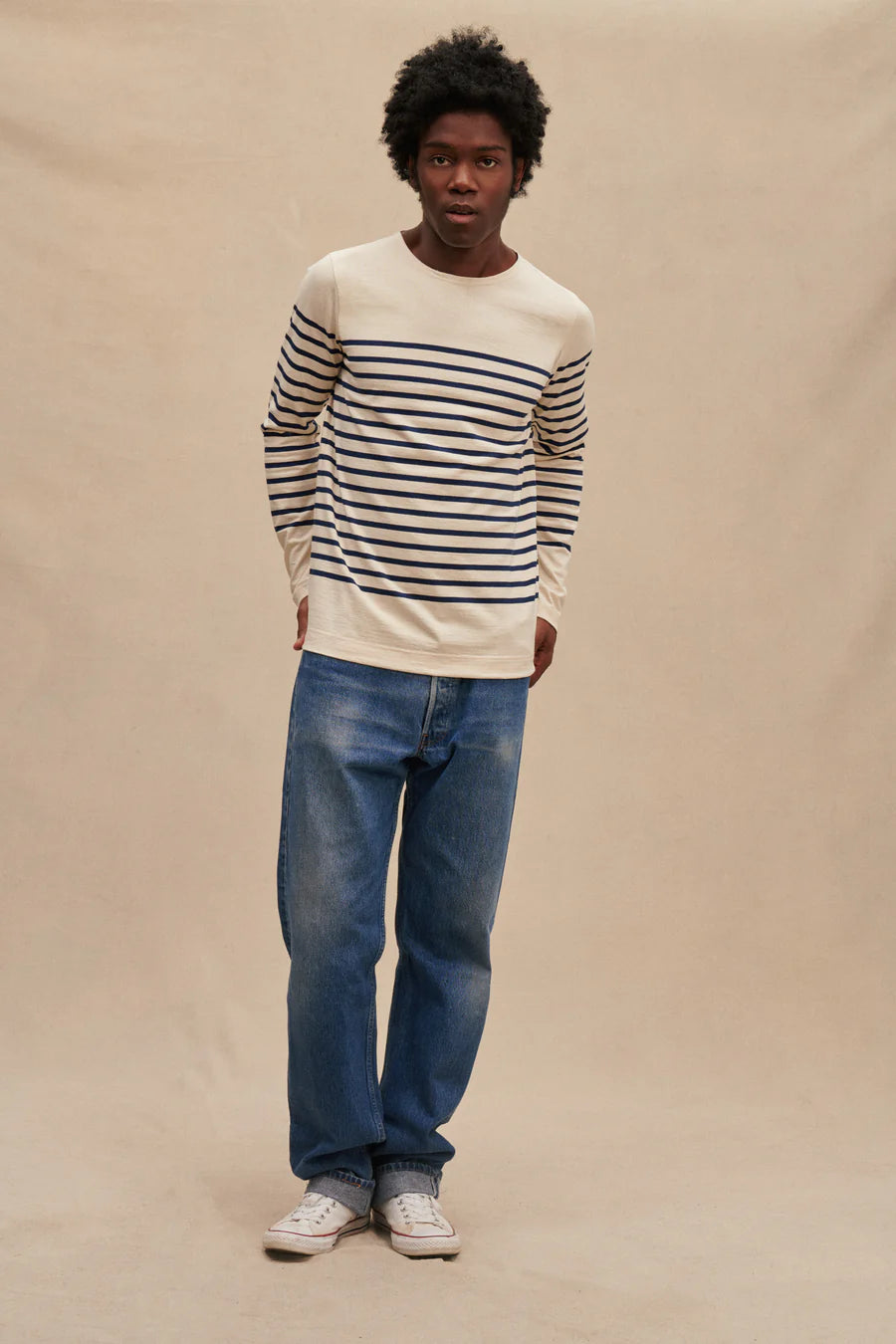 Weekend Deals You Can't Resist Le Minor Mariniere with Side Slits D69 Base/Ecru