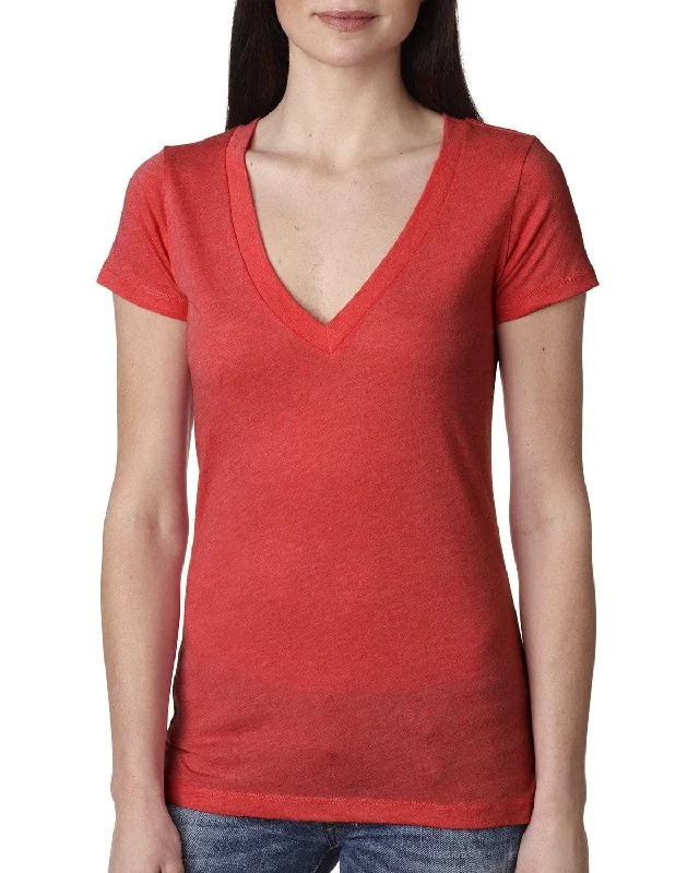 Weekend Deals That Dazzle Next Level Ladies Triblend Deep-V Tee | Vintage Red