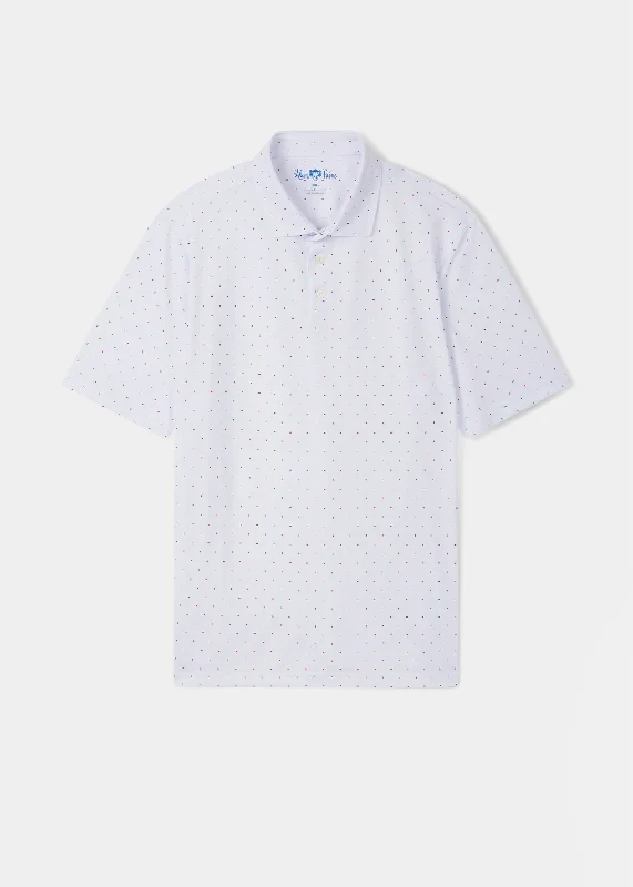Weekend Shopping Bliss Shalford Performance Polo Shirt with Red Print Design