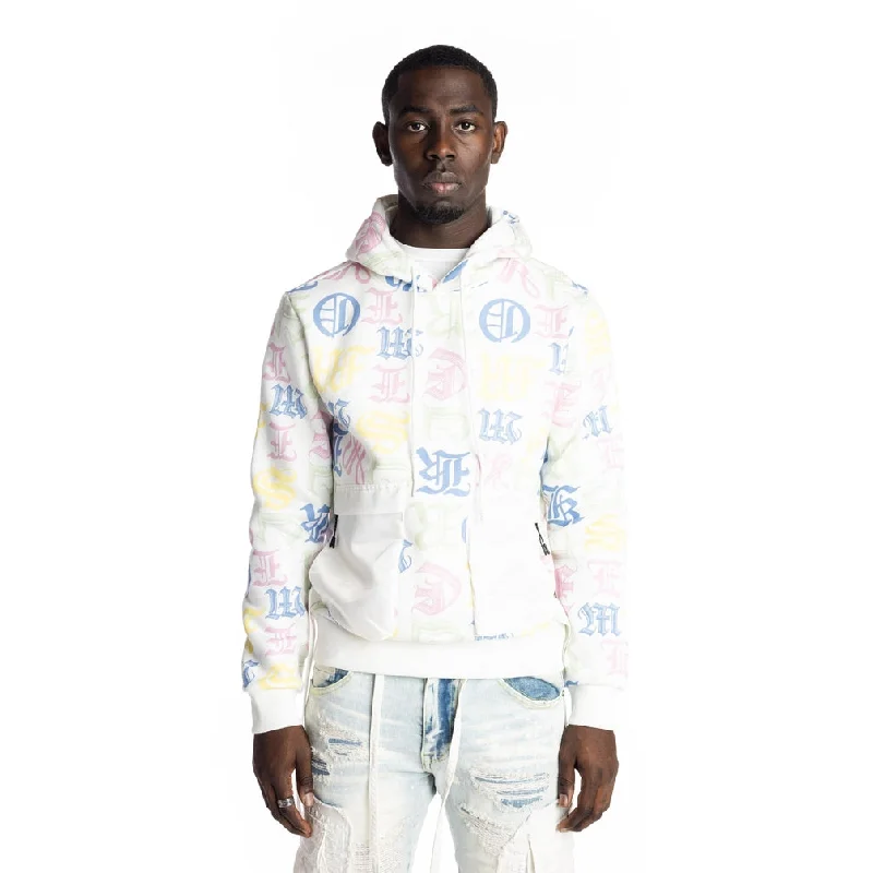Weekend Discounts to Celebrate Monogram Fashion Hoodie - White/Multi