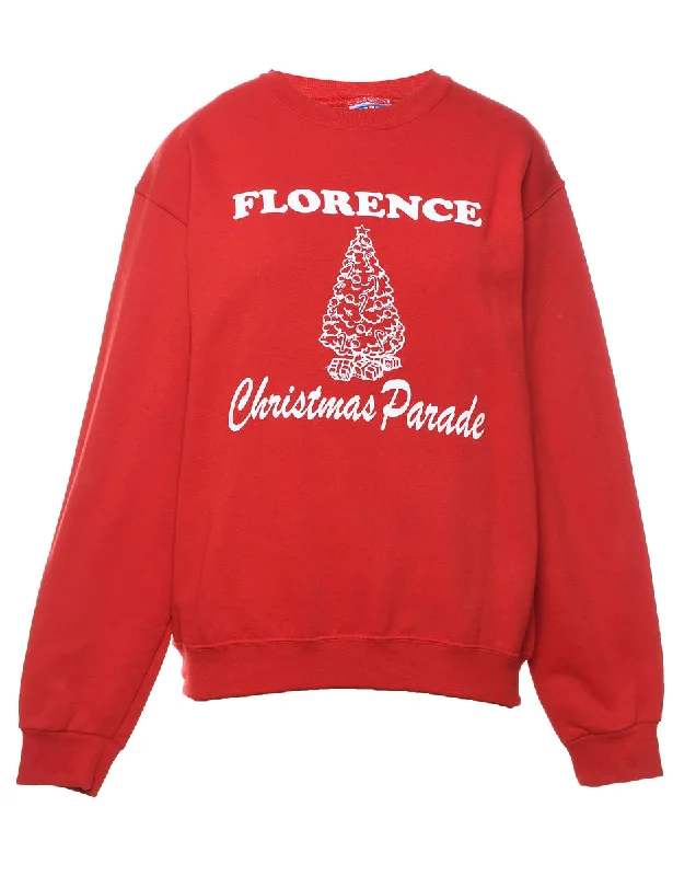 Steal Deal Red & White Christmas Sweatshirt - M