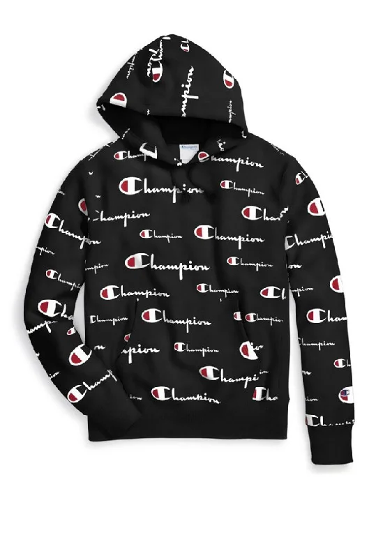 Weekend Savings Galore Champion Reverse Weave All Over Logo Pullover Hoodie