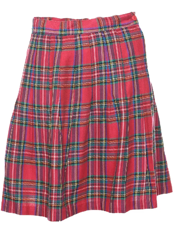 Weekend Discounts to Delight Plaid Pleated Skirt - M