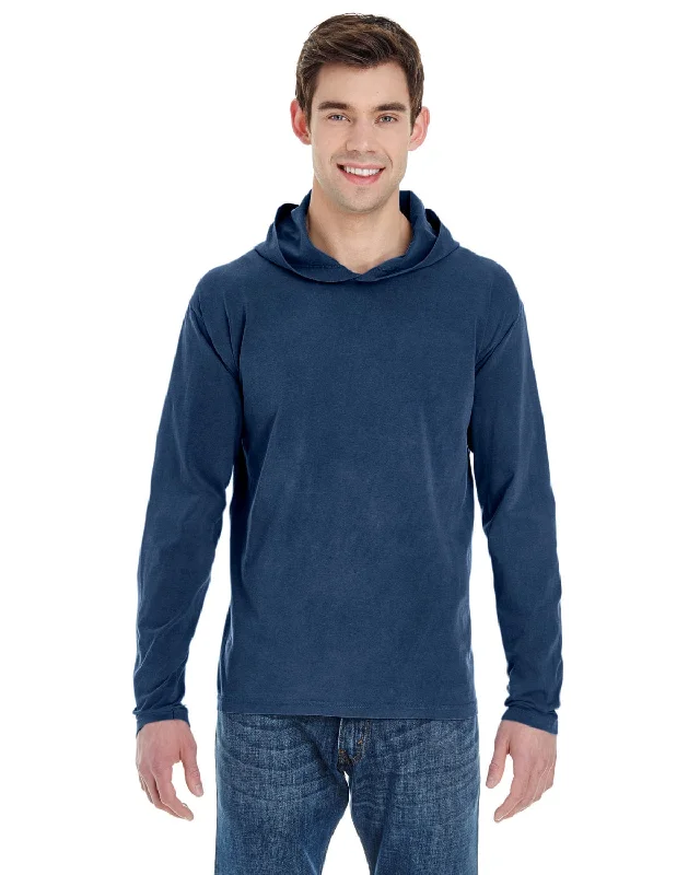 Weekend Deals That Please Comfort Colors Heavyweight Long Sleeve Hooded T-Shirt | True Navy