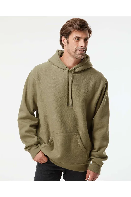 Independent Trading Co. Mens Legend Hooded Sweatshirt Hoodie w/ Pouch Pocket - Olive Green