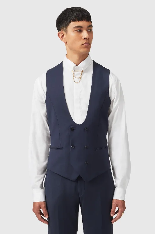 Ellroy Skinny Fit New Navy Waistcoat