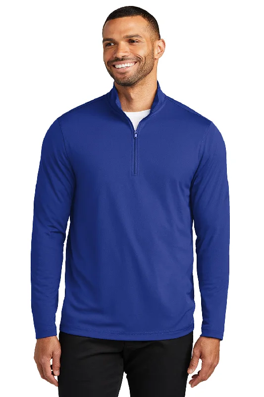 Cash Savings Port Authority Mens Dry Zone Moisture Wicking Micro Mesh 1/4 Zip Sweatshirt - True Royal Blue