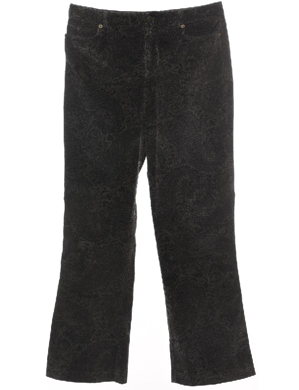 Massive Savings Rafaella Dark Grey Corduroy Fabric Trousers - W34 L31