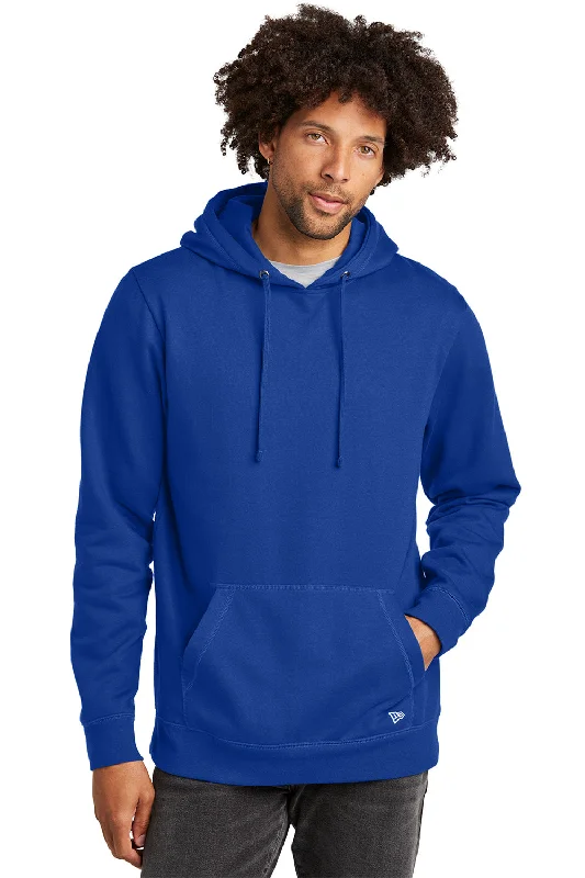Deal of the Day New Era Mens Comeback Fleece Hooded Sweatshirt Hoodie w/ Pouch Pocket - Royal Blue