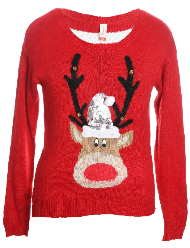Weekend Discounts You Deserve Red Christmas Jumper - M