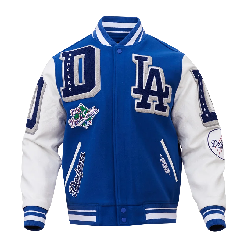 MLB LOS ANGELES DODGERS MASHUP MEN'S RIB WOOL VARSITY JACKET (DODGER BLUE)