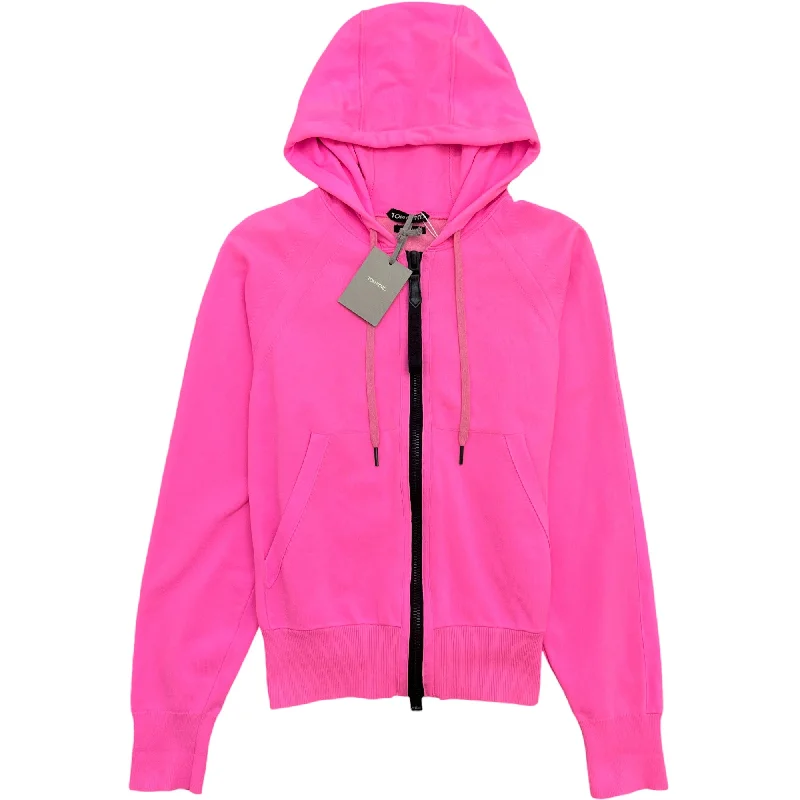 Shop and Save Men's Logo Zip Hoodie Pink Size IT 46 / UK S