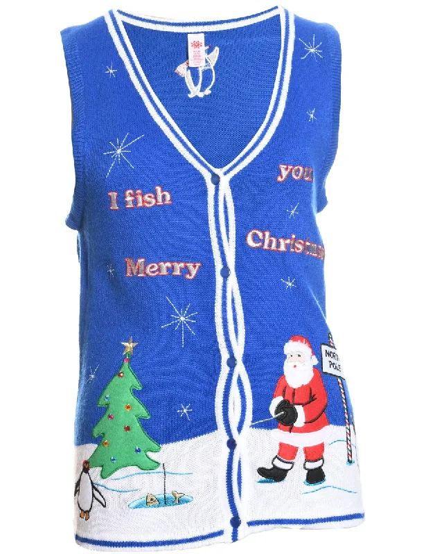 Santa Claus Christmas Sweater Vest - S