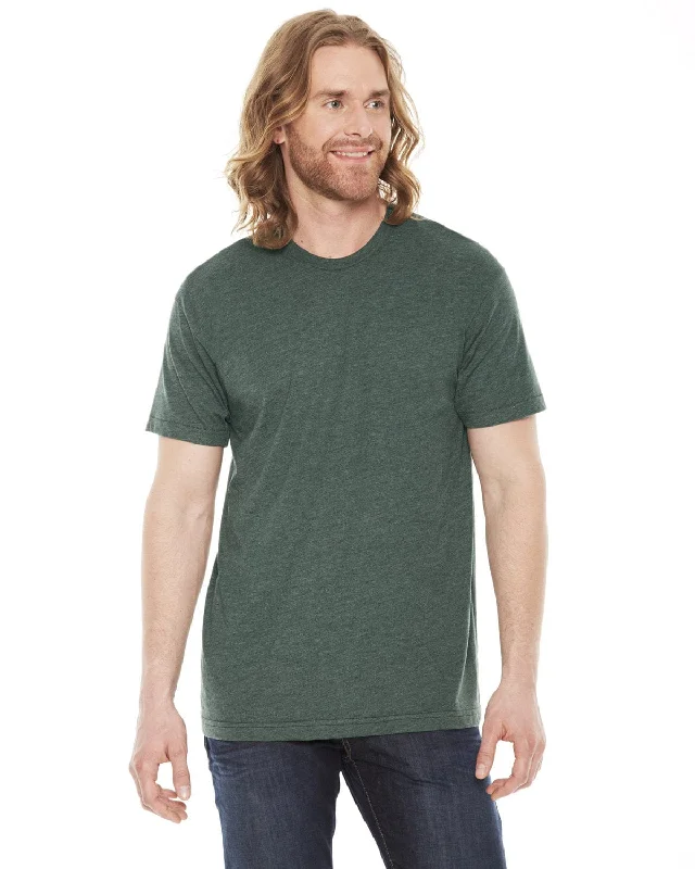 American Apparel Unisex Poly-Cotton Short Sleeve Crewneck | Heather Forest