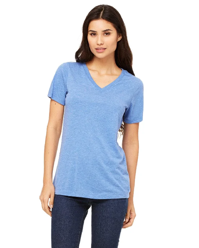 Bella+Canvas Ladies Missy V-Neck T-Shirt | Blue Triblend