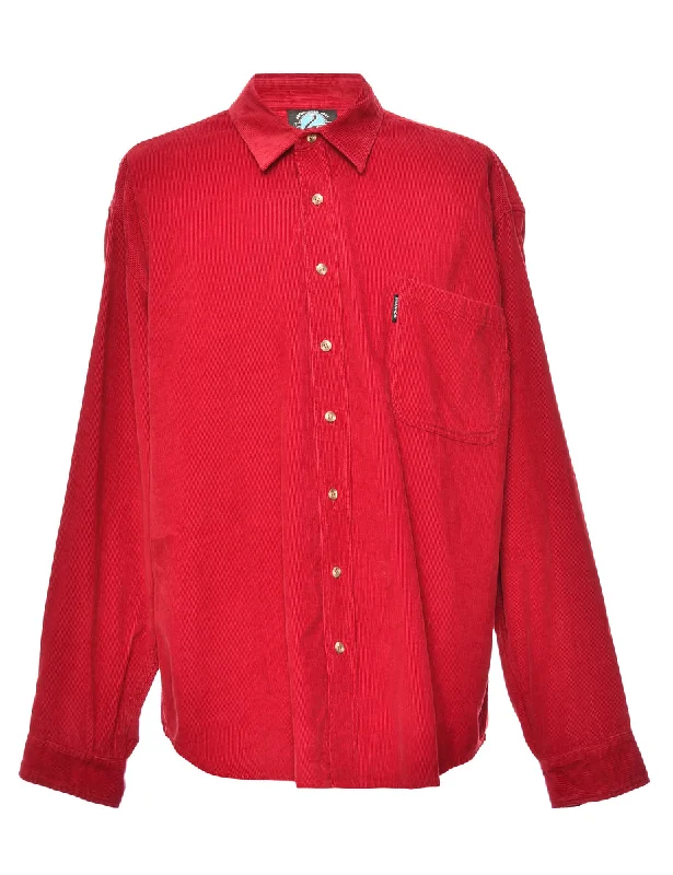 Weekend Discounts to Enjoy Red Corduroy Shirt - L