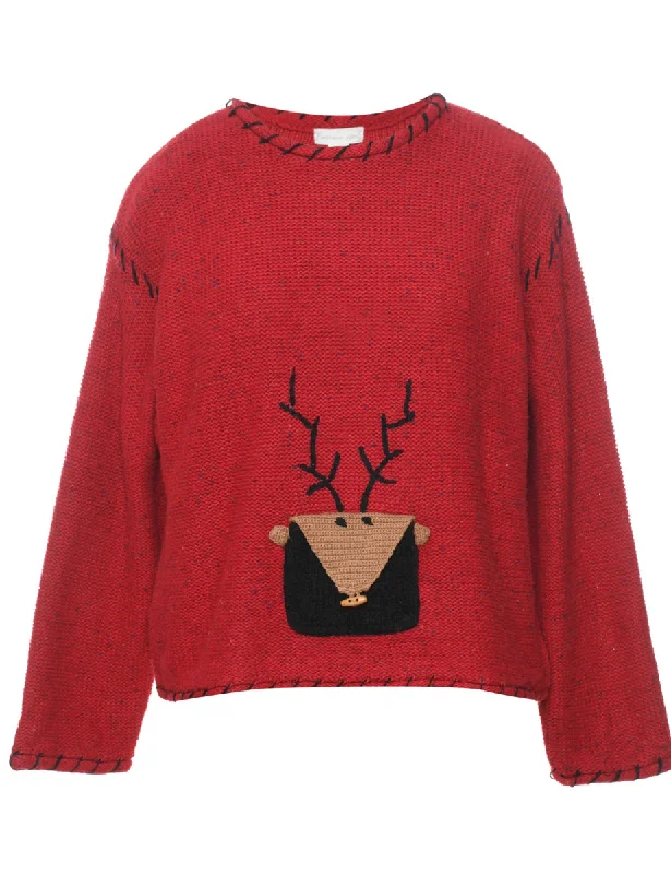 Weekend Savings Fiesta Red Christmas Jumper - S