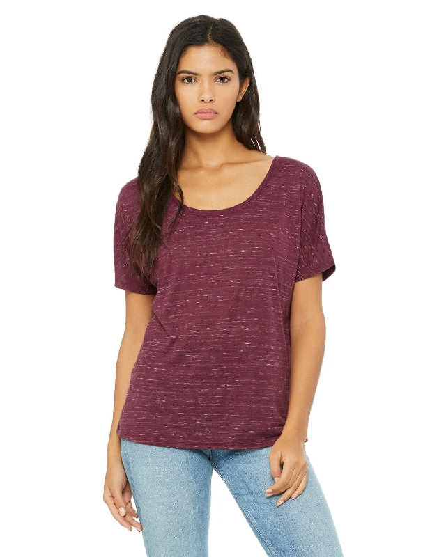 Reduced Price Bella+Canvas Ladies Slouchy T-Shirt | Maroon Marble