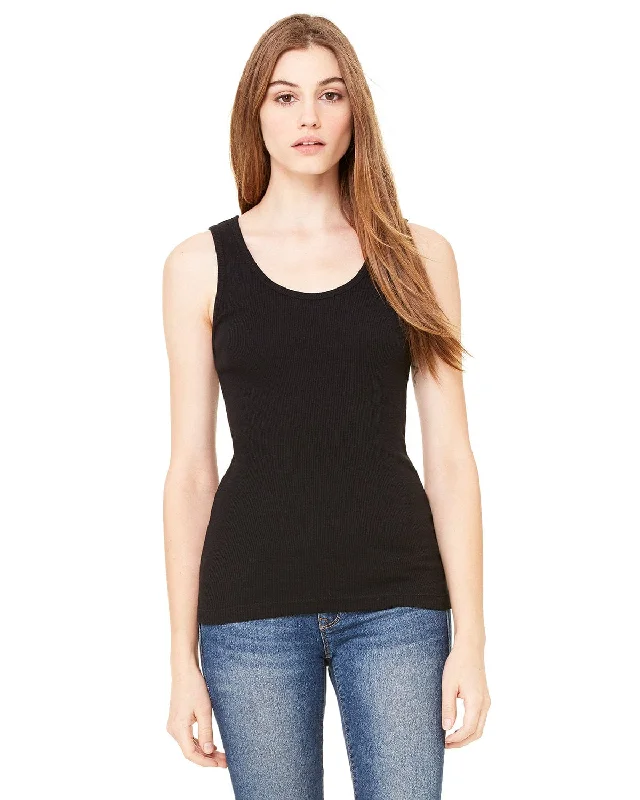 Steals and Deals Bella+Canvas Ladies Rib Tank Top | Black