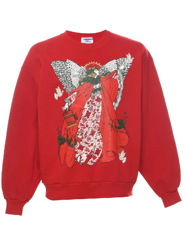 Weekend Bargains to Savor Red Christmas Sweatshirt - L
