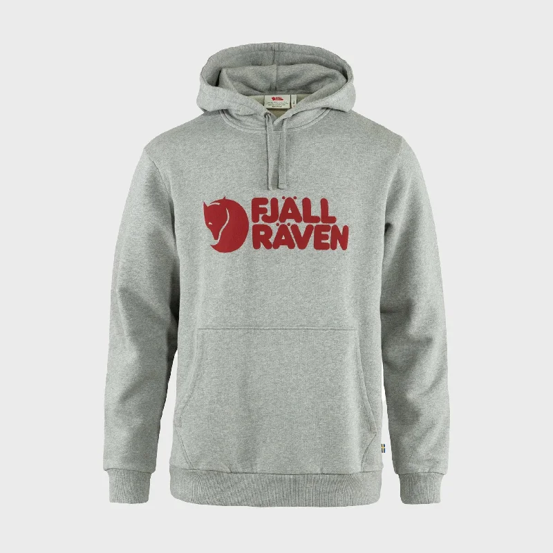 Weekend Price Cuts Galore Fjallraven Mens Logo Hoodie - Grey Melange