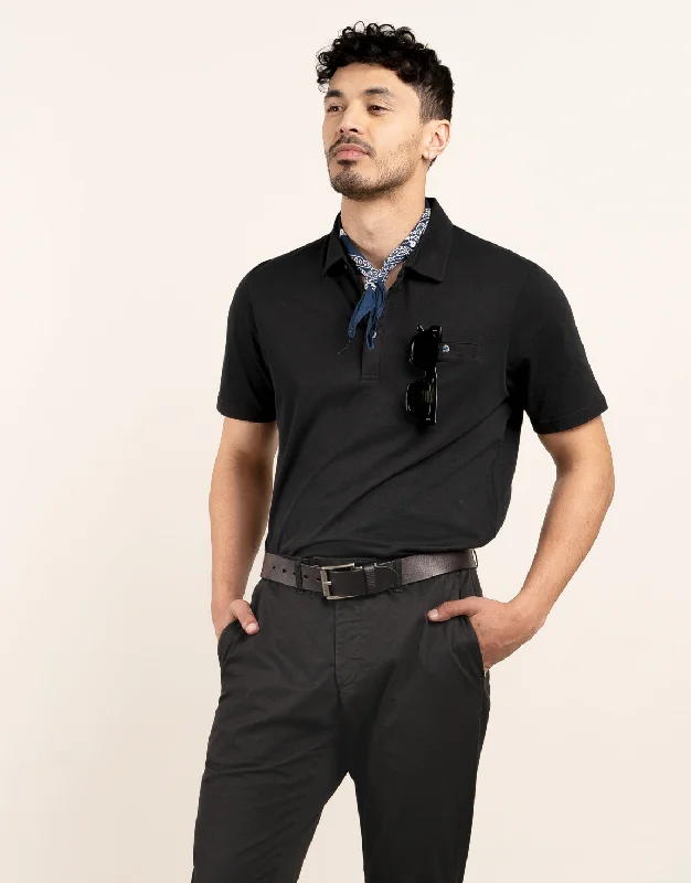 Portofino Black Short Sleeve Polo Shirt