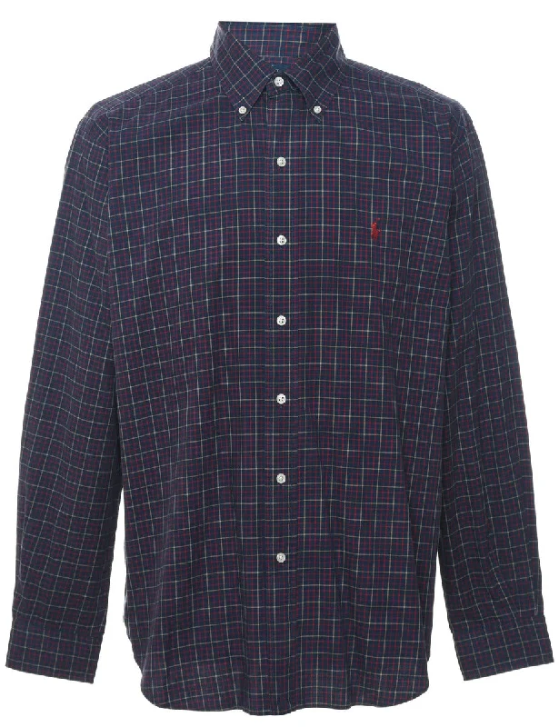Weekend Deals to Make You Smile Ralph Lauren Navy & Red Classic Checked Shirt - L