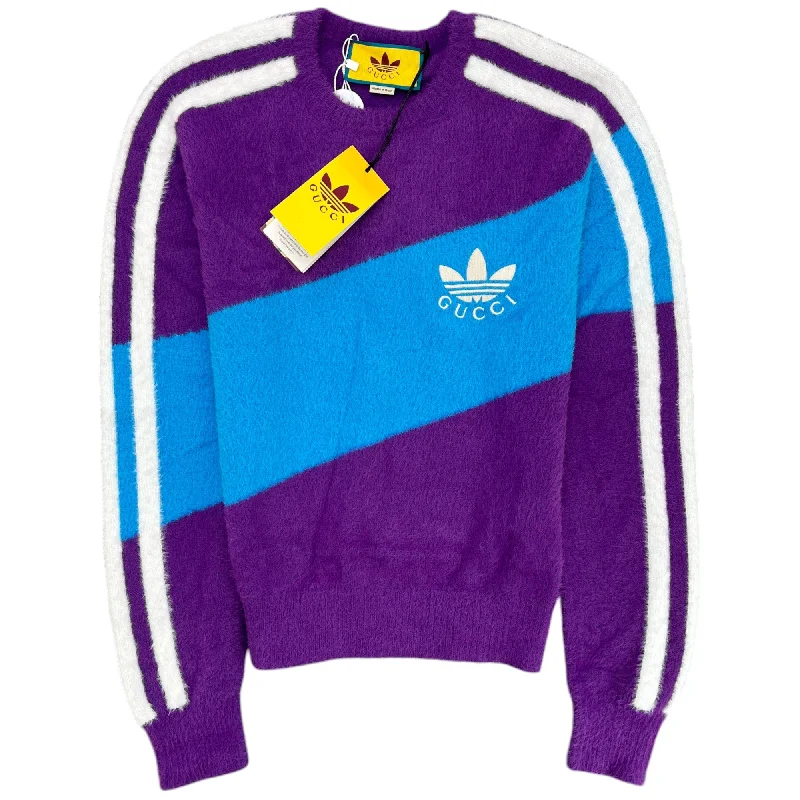 Weekend Bargains Await You Men's X Adidas Striped Jumper Purple Size S