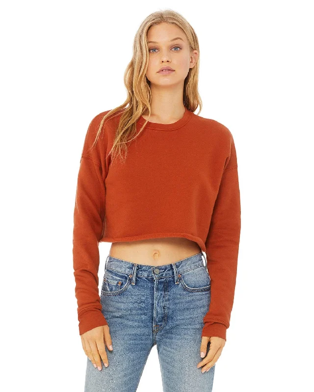 Bella+Canvas Ladies Cropped Fleece Crew | Brick