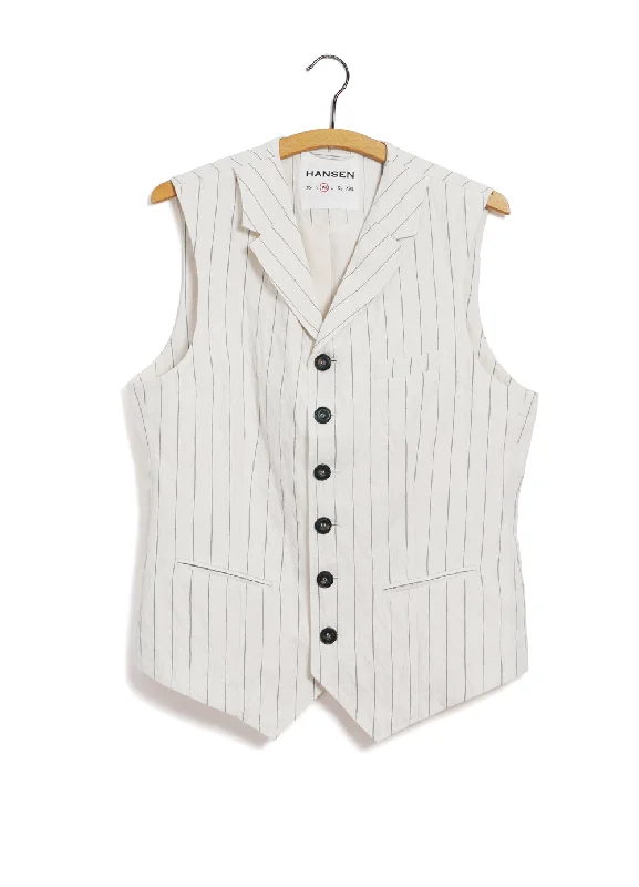 WILLIAM | Classic Lapel Waistcoat | Ecru Pin