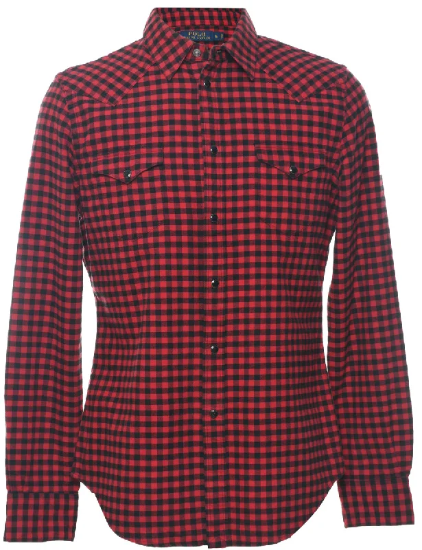 Weekend Savings Spectacular Ralph Lauren Red & Black Flannel Checked Shirt - L