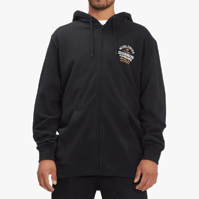 Weekend Deal Dc Mens Higher Rank Zip Up Hoodie Black