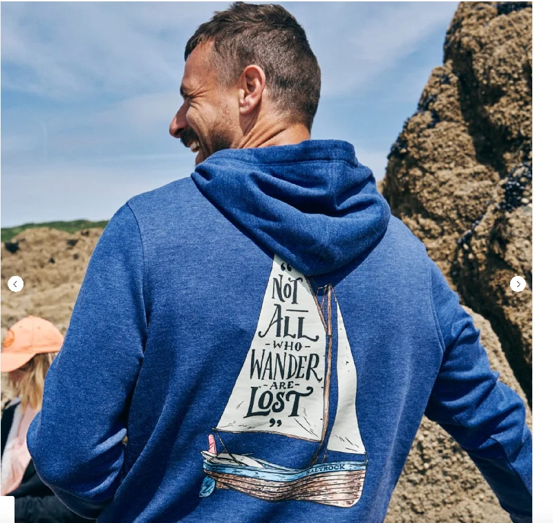 Low Price Saltrock Lost Ships - Mens Pop Hoodie - Blue Marl