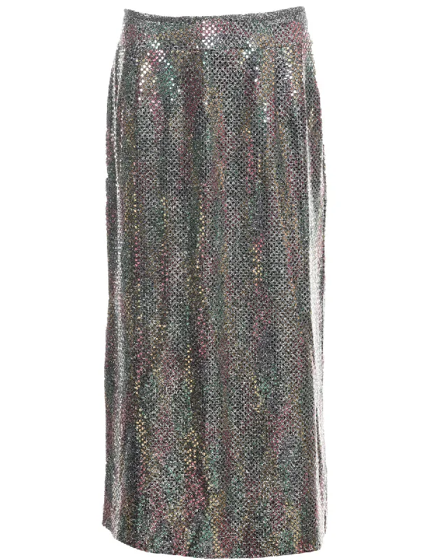 Weekend Discounts to Delight Pencil Shape Lurex Maxi Skirt - L