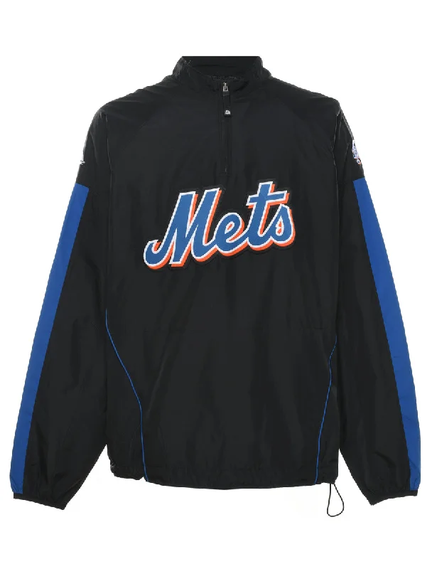 Epic Value Quarter-Zip Black, Orange & Blue Nylon Jacket - L