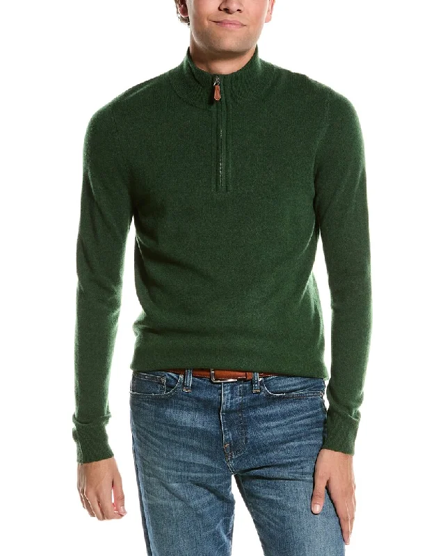 Kier+J Quarter Zip Wool & Cashmere-Blend Sweater