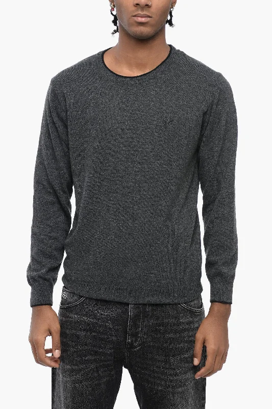 North Sails Solid Color Crew-Neck Sweater With Ribbed Cuffs